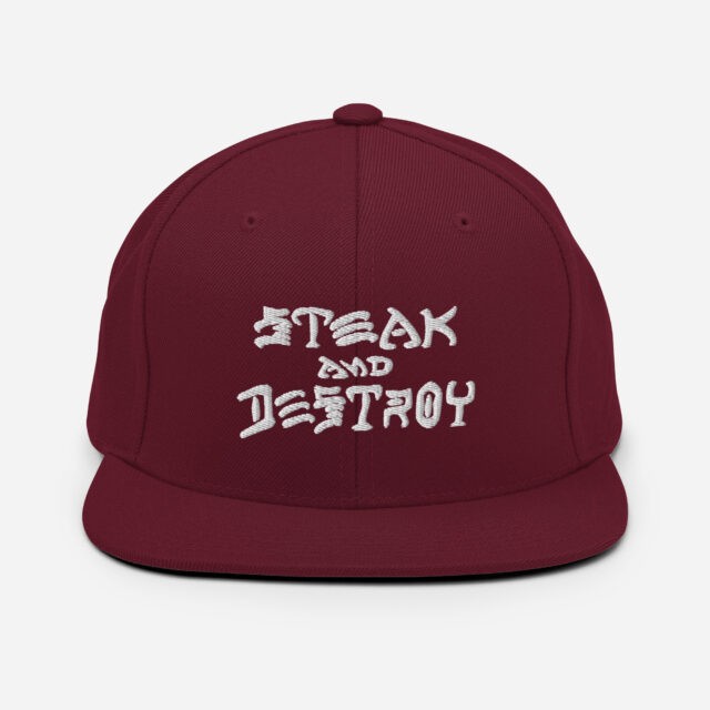 Steak & Destroy Snapback Hat - Image 3