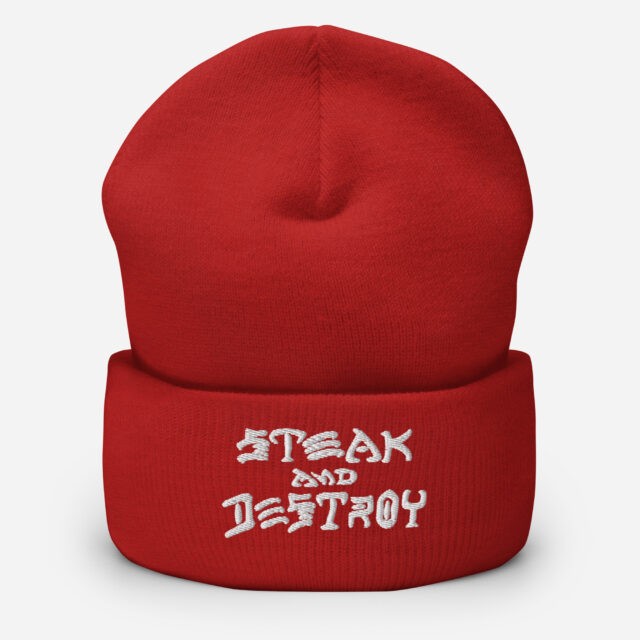 Steak & Destroy Cuffed Beanie - Image 3